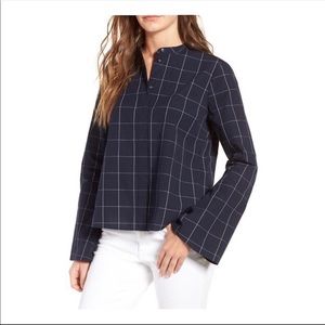Madewell Windowpane bell sleeve top